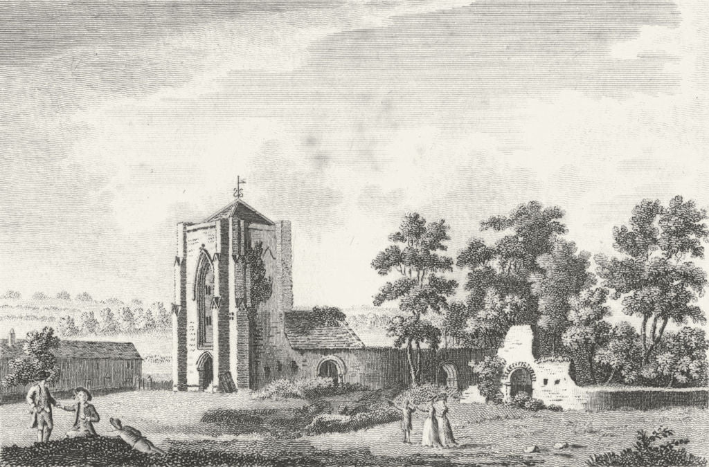 DERBYS. Beauchief Abbey, Derbyshire. Grose. 18C 1795 old antique print picture